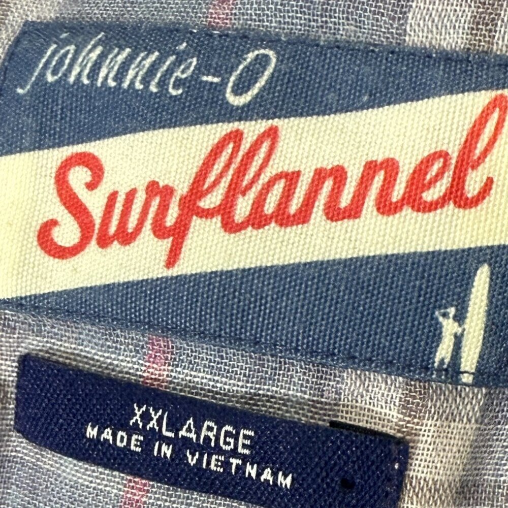 Johnnie O Rascal Long Sleeve Plaid Surflannel Shirt Sz XXL 100% Cotton - Picture 7 of 11
